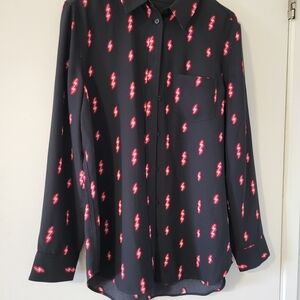 Equipment Black and Red Lightning Blouse